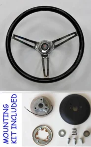 1967 1968 Grand Prix GTO Firebird Black Wood Steering Wheel High Gloss 15"