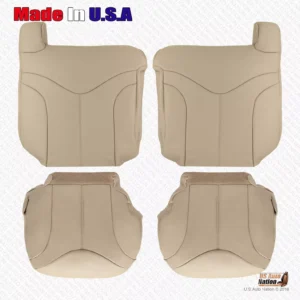 2000 2001 2002 GMC Yukon - Driver Passenger Replacement Leather Seat Cover Tan