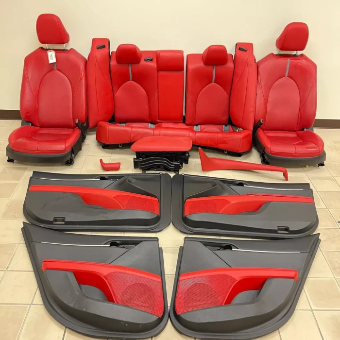 2021-23 TOYOTA CAMRY XSE SEAT W: DOOR PANEL COMPLETE SET SENSUAL RED LEATHER OEM