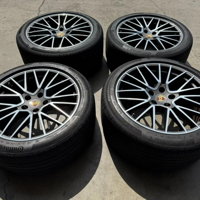 21” Porsche Cayenne GT OEM Factory Spyder Gunmetal Machine Wheels Pirelli Tires