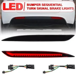 2x Rear Bumper LED Tail Brake Lights Fog Lamp For Tesla Model Y 2020-2023
