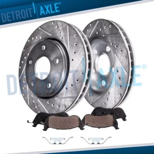 345mm Rear Drilled Brake Rotors Brake Pads for BMW 535i 545i 550i 645Ci 650i