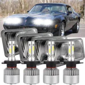 4PCS 4X6"inch LED Headlights Hi/Lo DRL For Pontiac Trans Am 77-81 Projector A+++