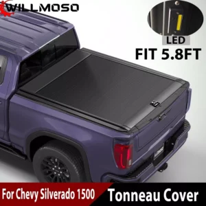 5'8" Retractable Truck Bed Tonneau Cover Aluminum For 2019+ Chevy Silverado 1500