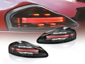 718 Style Full LED Clear/Red Bar Tail Light Set For 1997-04 Porsche Boxster 986