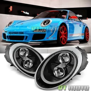 Black 2005-2009 Porsche 911/997.1 LED DRL Projector Headlights