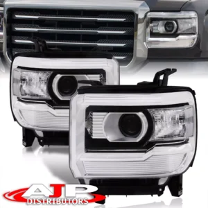 Black Clear OE Style Head Lights Lamps For 2014-2019 GMC Sierra 1500 2500 3500