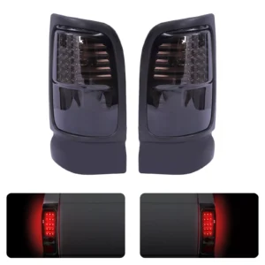 Fit 1994-2001 Dodge Ram 1500,94-02 Ram 2500 3500 LED Black Tail Lights Pair Lamp