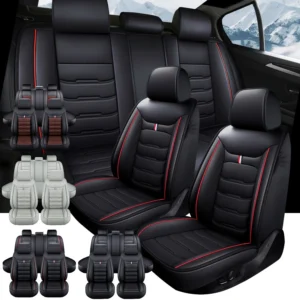 For Chevrolet Silverado GMC 1500 2500HD 3500HD Car 5 Seat Covers Set PU Leather