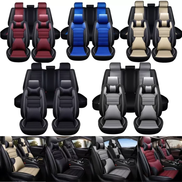For Dodge Charger Challenger Leather Car Seat Covers Front Rear Full Set Cushion