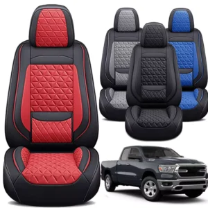 For Dodge Ram 1500 2009-2023 2500 3500 Napa Leather Car 5 Seat Covers Full Set