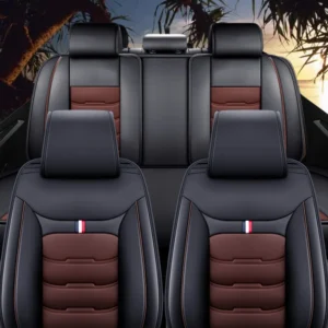 For Dodge Ram 1500 2500 3500 Pickup Truck Car 5 Seat Cover Leather Cushion Brown