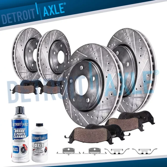 Front & Rear Drilled Rotors Brake Pads for BMW 335i xDrive 335d 335is X1 335xi