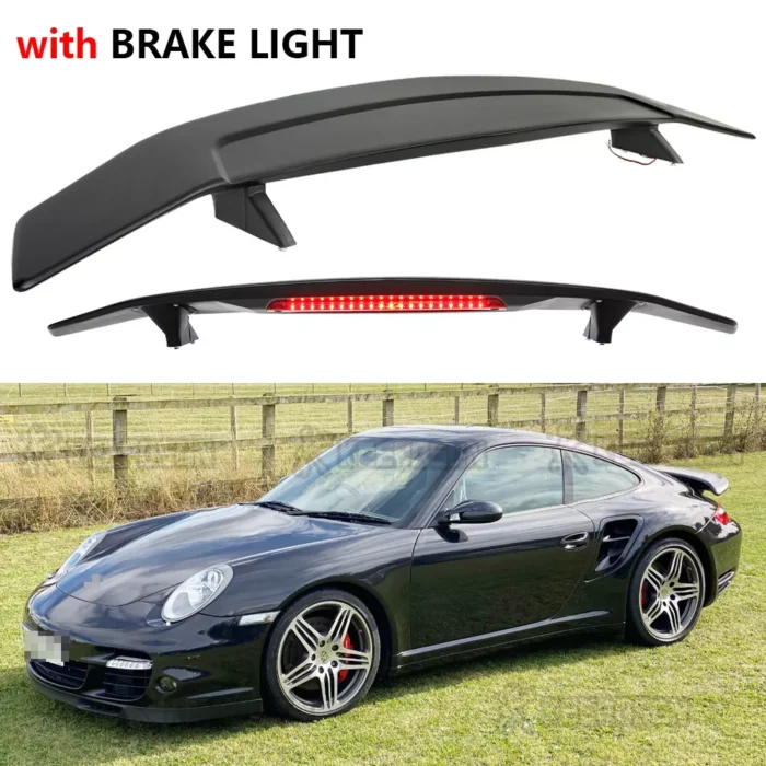 GT Racing Rear Trunk Spoiler Wing Brake Light For Porsche 911 928 718 Boxster