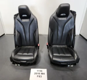 OEM BMW F83 M4 Front Left Right Sport Seats Leather Merino Black SET 82k