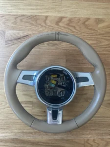OEM Porsche Beige Sport Design Steering Wheel MANUAL - 997, 991, 981, 987