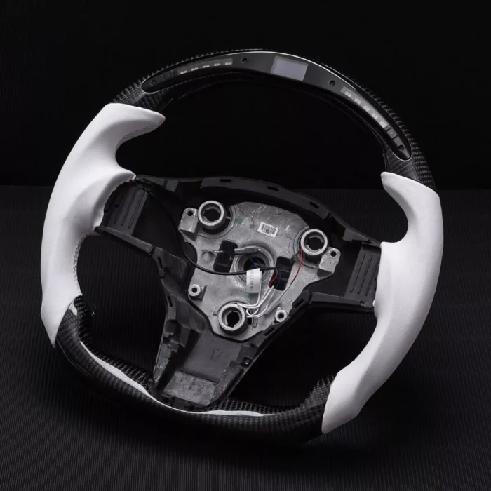 Real carbon fiber LED W:Heated Steering Wheel for Tesla Model 3:Y 2017-2023