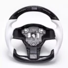 Real carbon fiber LED W:Heated Steering Wheel for Tesla Model 3:Y 2017-2023 _ 2