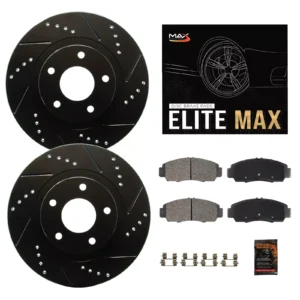 Rear Drilled Slotted Rotors + Pads for 2014-20 BMW 328i 335i 340i 428i 430i 435i