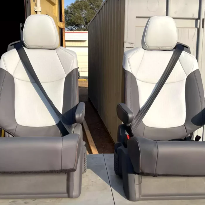 Toyota Sienna 7 Passenger Seats 2021-2024 2Tone White Gray Leather Second Row