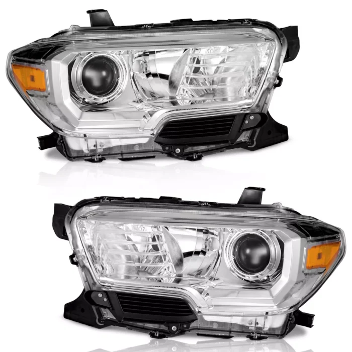 WEELMOTO For 2016-2022 Toyota Tacoma Headlights w:o LED DRL Left+Right Headlamps