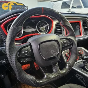 Real Carbon Fiber Heated Steering Wheel Fit Dodge Charger/challenger/SRT15+