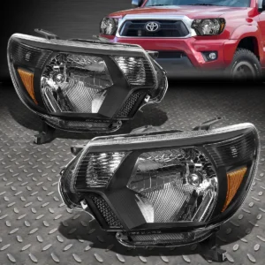 12-15 TOYOTA TACOMA BLACK HOUSING AMBER CORNER HEADLIGHT REPLACEMENT LAMPS