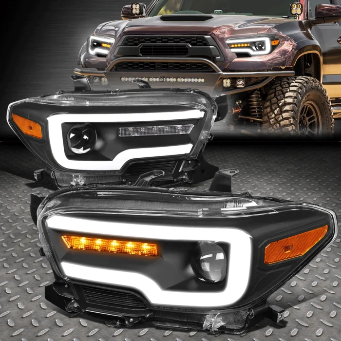 16-20 TACOMA BLACK AMBER PROJECTOR HEADLIGHTS 16-20 TACOMA BLACK AMBER PROJECTOR HEADLIGHTS