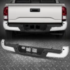 16-23 Toyota Tacoma Chrome Steel Rear Step Bumper Assembly w: Sensor Holes