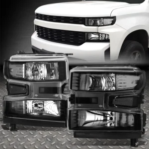 19-24 CHEVY SILVERADO 1500 OE STYLE BLACK HOUSING CLEAR CORNER HEADLIGHTS