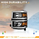 2014-2015 Chevy Silverado 1500 Chrome Headlights Headlamps L+R Pair 2