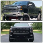 2014-2015 Chevy Silverado 1500 Pickup Black Projector Headlights Headlamps