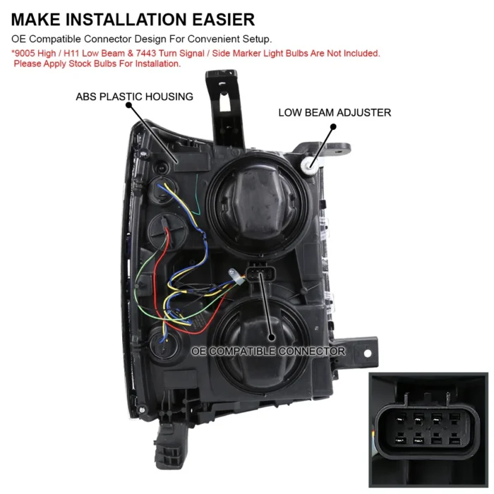 2014-2015 Chevy Silverado 1500 Pickup Black Projector Headlights Headlamps 2 2014-2015 Chevy Silverado 1500 Pickup Black Projector Headlights Headlamps 2