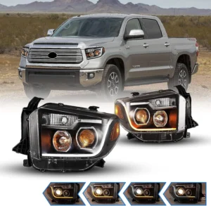 2014-2021 Toyota Tundra LED DRL Sequential Signal Headlamps LH+RH