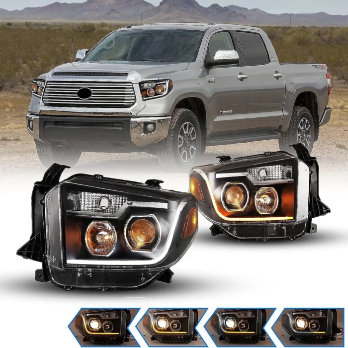 2014-2021 Toyota Tundra LED DRL Sequential Signal Headlamps LH+RH 2014-2021 Toyota Tundra LED DRL Sequential Signal Headlamps LH+RH