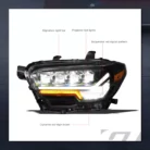 2016-2022 Toyota Tacoma Black Full LED Sequential Quad Projector Headlights 2