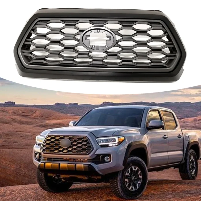 2016-2023 Toyota Tacoma TRD Black Front Bumper Mesh Grille Overlay Trim 2016-2023 Toyota Tacoma TRD Black Front Bumper Mesh Grille Overlay Trim
