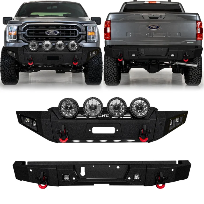 2021-2024 Ford F-150 Steel Front and Rear Bumper W:Winch Plate&Lights 2021-2024 Ford F-150 Steel Front and Rear Bumper W:Winch Plate&Lights