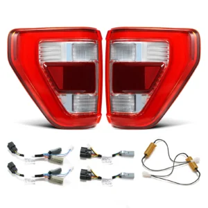2021-2024 Ford F-150 XL XLT Upgrade to LED Red Tail Lights Pair w/harness