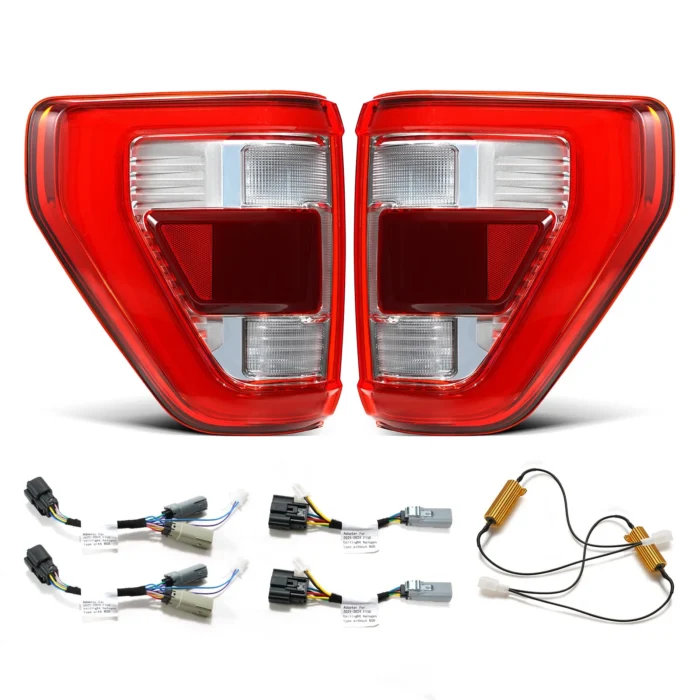 2021-2024 Ford F-150 XL XLT Upgrade to LED Red Tail Lights Pair w:harness 2021-2024 Ford F-150 XL XLT Upgrade to LED Red Tail Lights Pair w:harness