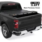5.8FT 4-Fold Truck Bed Tonneau Cover For 14-18 Chevy Silverado GMC Sierra Short