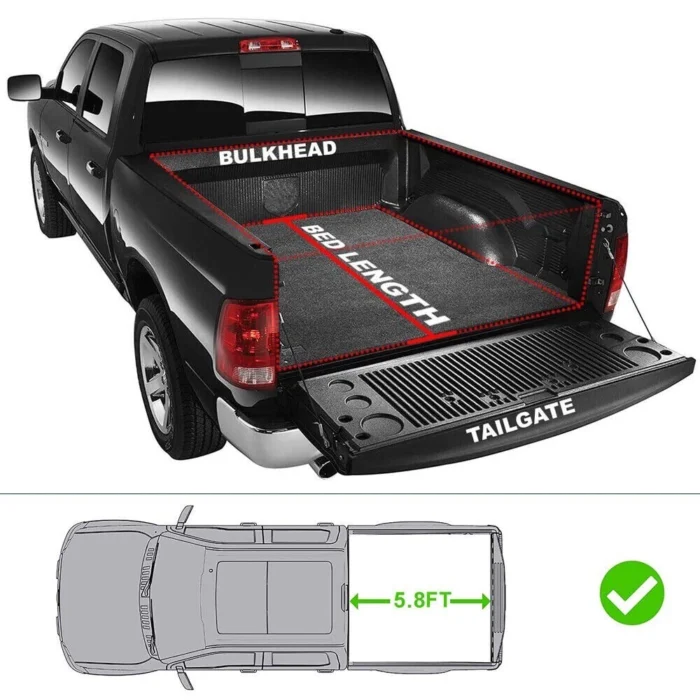 5.8FT 4-Fold Truck Bed Tonneau Cover For 14-18 Chevy Silverado GMC Sierra Short 2