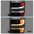 Black Smoke Fit 2014-2015 Silverado Switchback LED Strip Projector Headlights 2