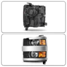 Chrome Headlights For 2015-2019 Chevy Silverado 2500HD 3500 HD Halogen Pair L+R 2