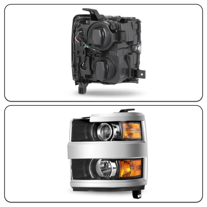 Chrome Headlights For 2015-2019 Chevy Silverado 2500HD 3500 HD Halogen Pair L+R 2 Chrome Headlights For 2015-2019 Chevy Silverado 2500HD 3500 HD Halogen Pair L+R 2