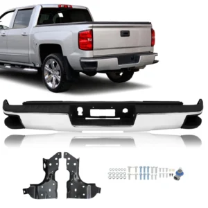 Chrome Rear Step Bumper Assembly For Chevy Silverado GMC Sierra 1500 2014-2018