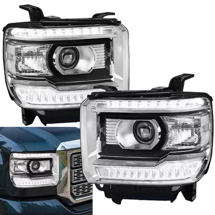 Clear OE Style LED DRL Head Lights Lamps For 2014-2018 GMC Sierra 1500 2500 3500 Clear OE Style LED DRL Head Lights Lamps For 2014-2018 GMC Sierra 1500 2500 3500