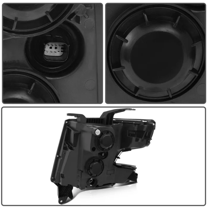 Fits 2015-2020 Chevy Tahoe Projector Headlights Assembly Pair Black Housing 3