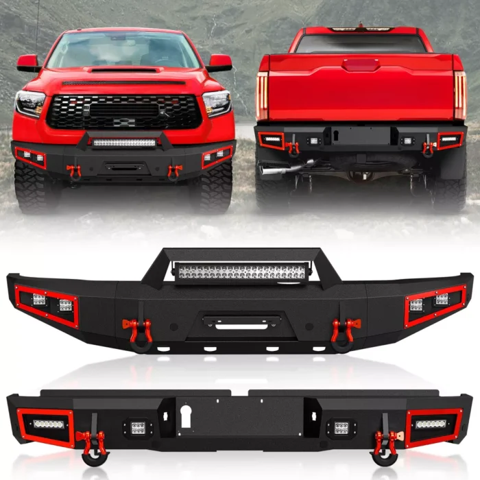 Front :Rear Bumper for 2014-2021 Toyota Tundra Pickup Truck Bumpers+LED Lights Front :Rear Bumper for 2014-2021 Toyota Tundra Pickup Truck Bumpers+LED Lights