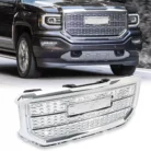 Front Upper Chrome Mesh Grill Fits 2016-2018 GMC Sierra 1500 Grille Denali Style
